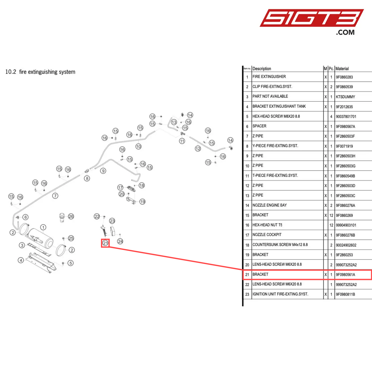 BRACKET - 9F0980561A [PORSCHE 718 Cayman GT4 Clubsport]