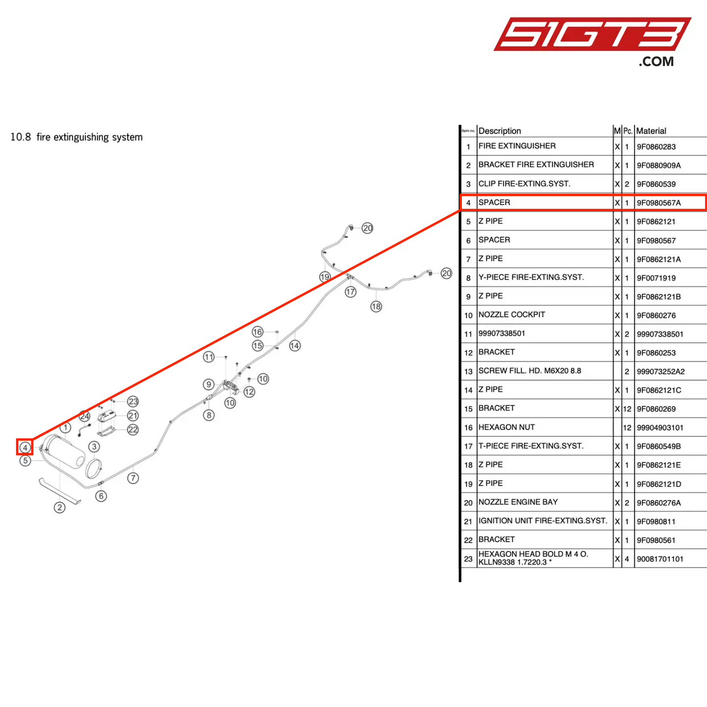 SPACER - 9F0980567A [PORSCHE 991.1 GT3 R]