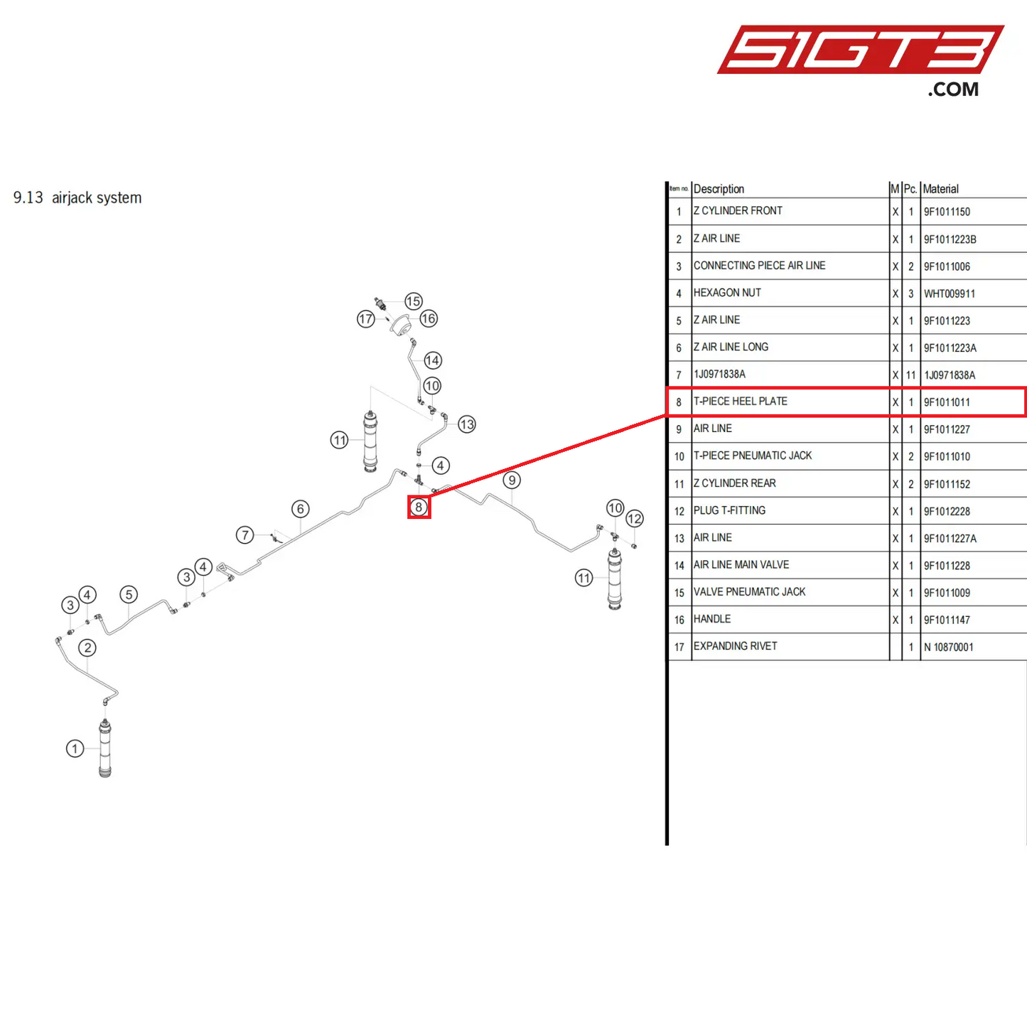 T-PIECE HEEL PLATE - 9F1011011 [PORSCHE 911 GT3 Cup Type 992]