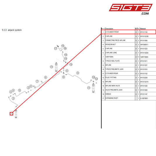 Z CYLINDER FRONT - 9F1011150 [PORSCHE 992.1 GT3 Cup]