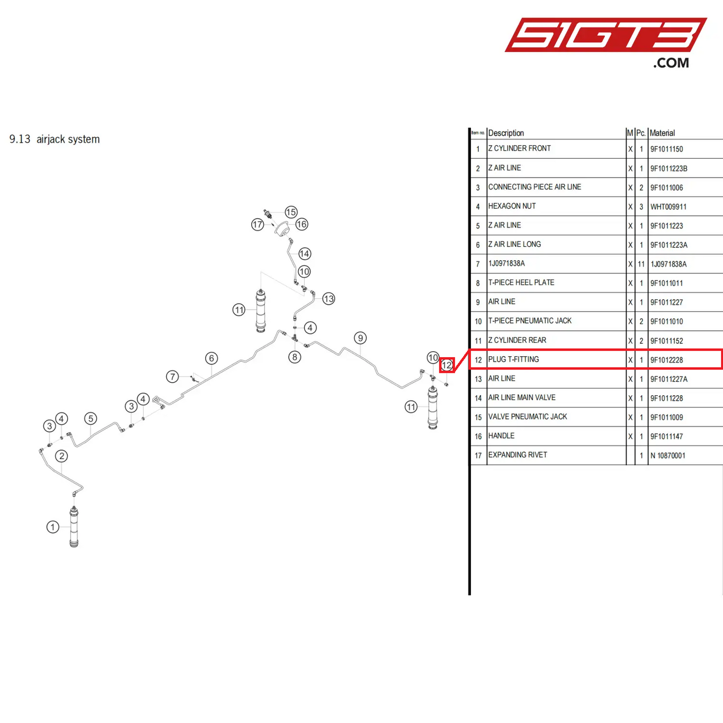 PLUG T-FITTING - 9F1012228 [PORSCHE 911 GT3 Cup Type 992]