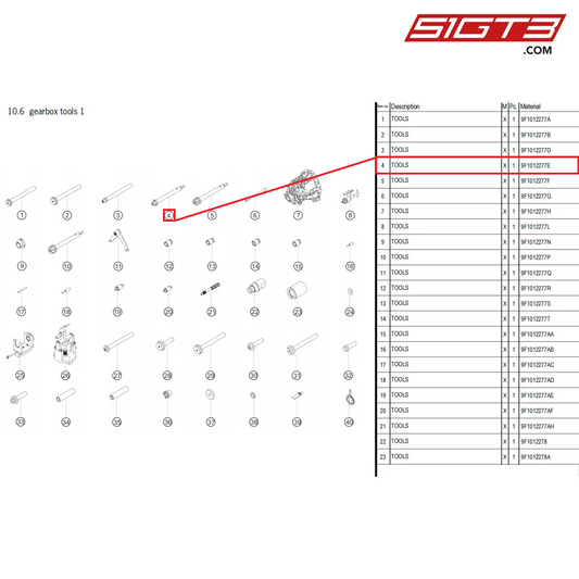 NARZĘDZIA - 9F1012277E [PORSCHE 992.1 GT3 Cup]
