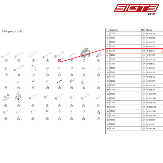 TOOLS - 9F1012277F [PORSCHE 992.1 GT3 Cup]