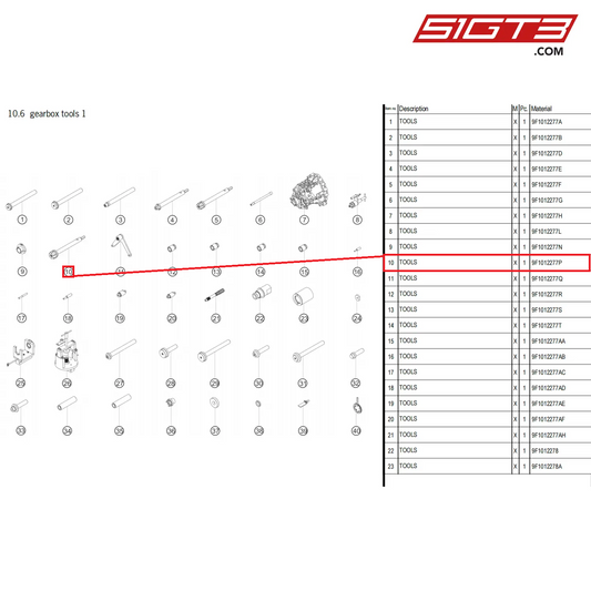 TOOLS - 9F1012277P [PORSCHE 911 GT3 Cup Type 992]