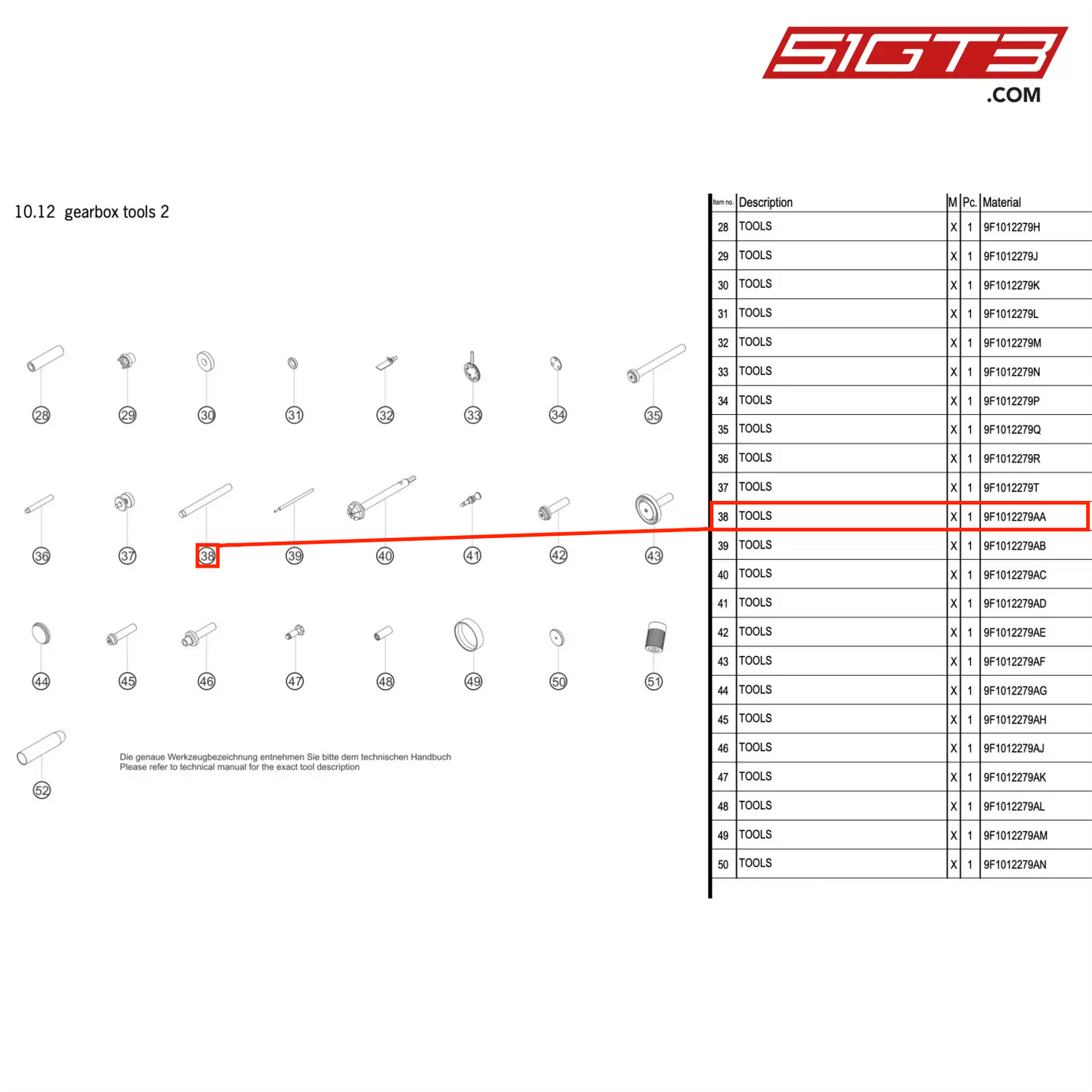 TOOLS - 9F1012279AA [PORSCHE 992.1 GT3 R]