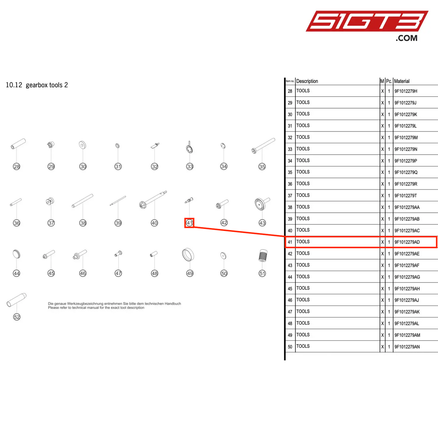 TOOLS - 9F1012279AD [PORSCHE 992.1 GT3 R]