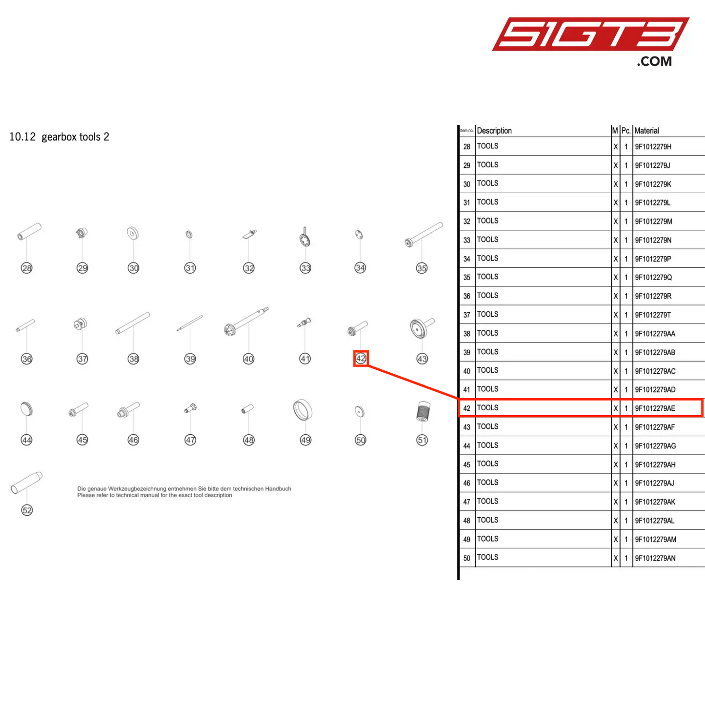 TOOLS - 9F1012279AE [PORSCHE 992.1 GT3 R]