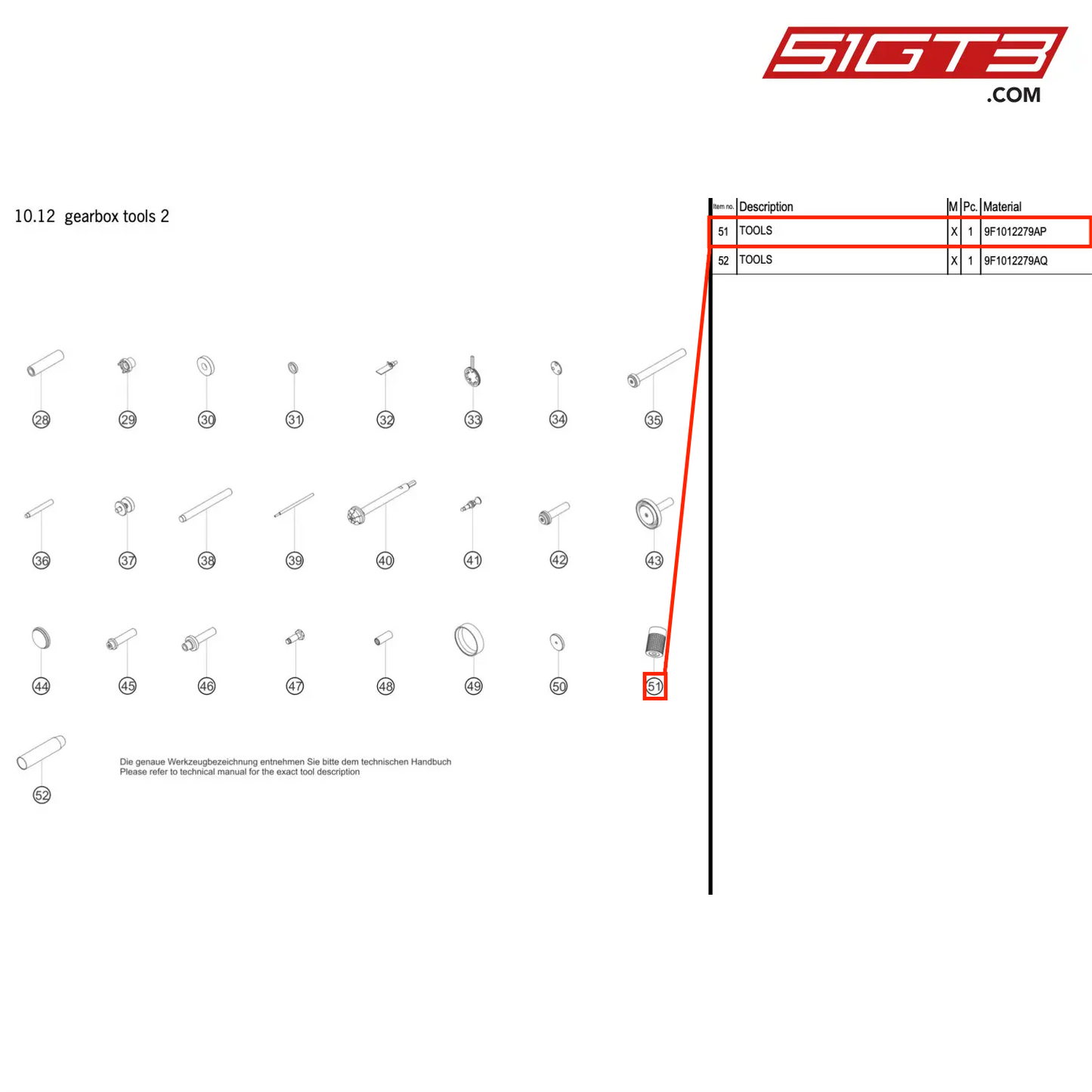 TOOLS - 9F1012279AP [PORSCHE 911 GT3 R Type 992 (GEN 1)]