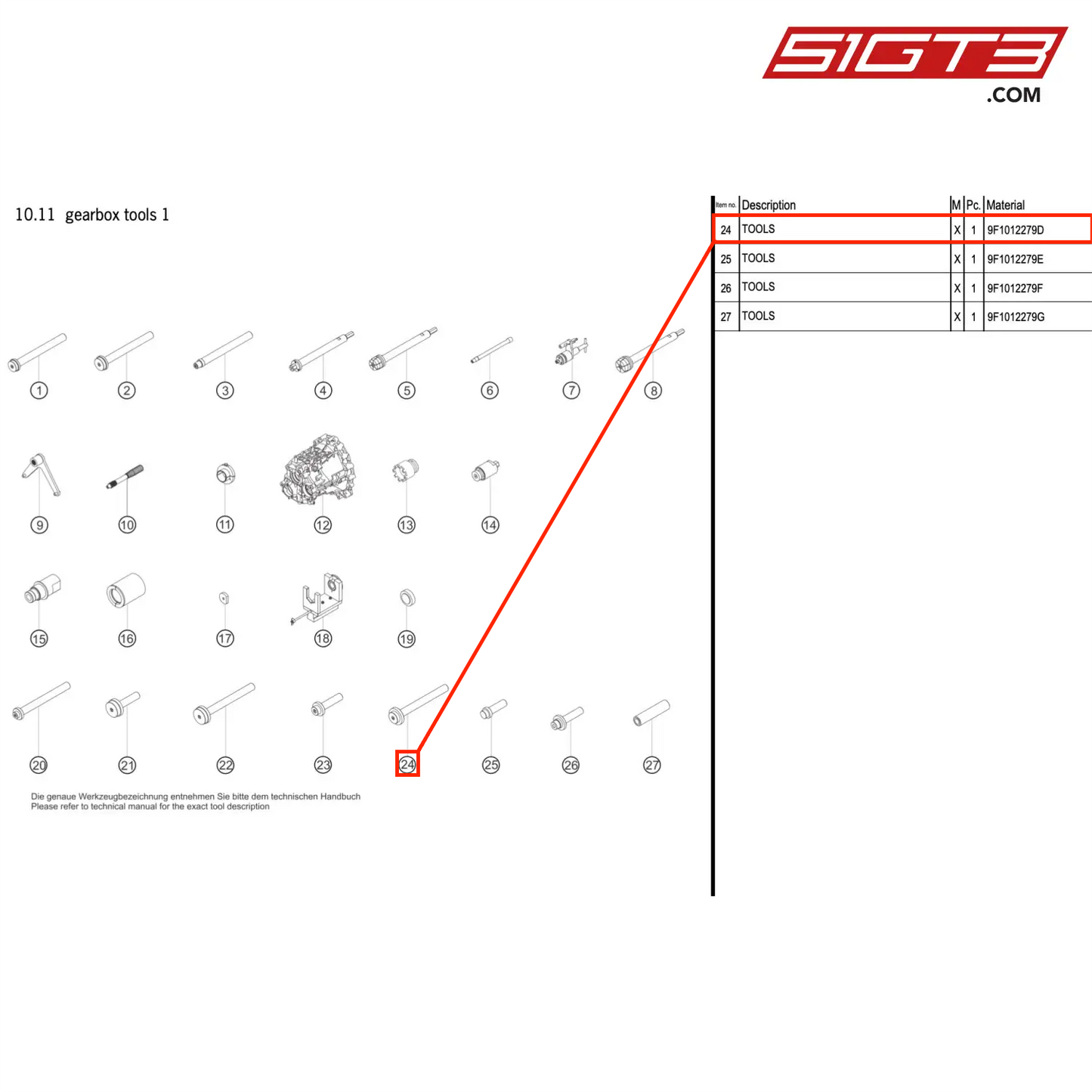 TOOLS - 9F1012279D [PORSCHE 992.1 GT3 R]