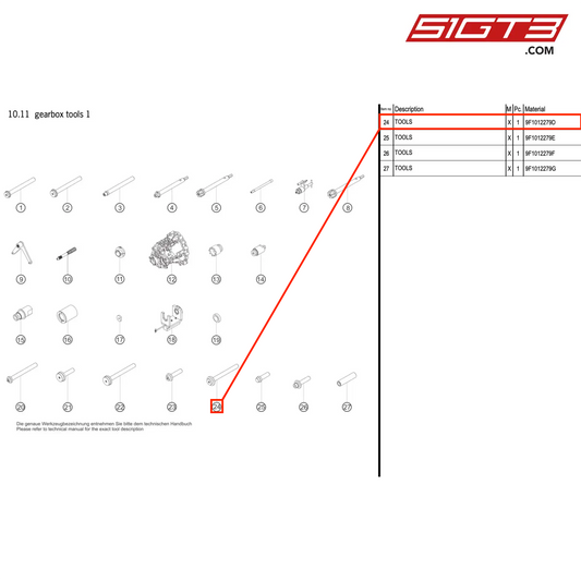 TOOLS - 9F1012279D [PORSCHE 911 GT3 R Type 992 (GEN 1)]