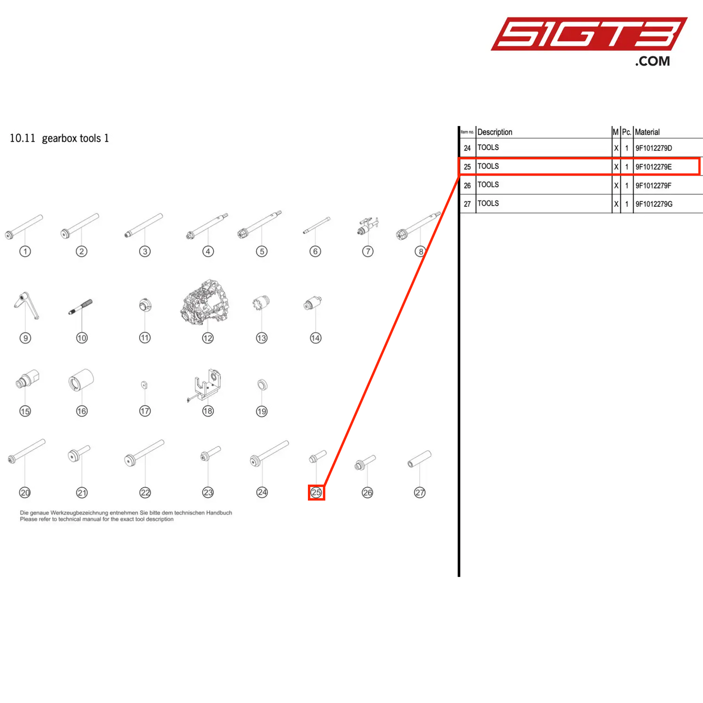 TOOLS - 9F1012279E [PORSCHE 992.1 GT3 R]