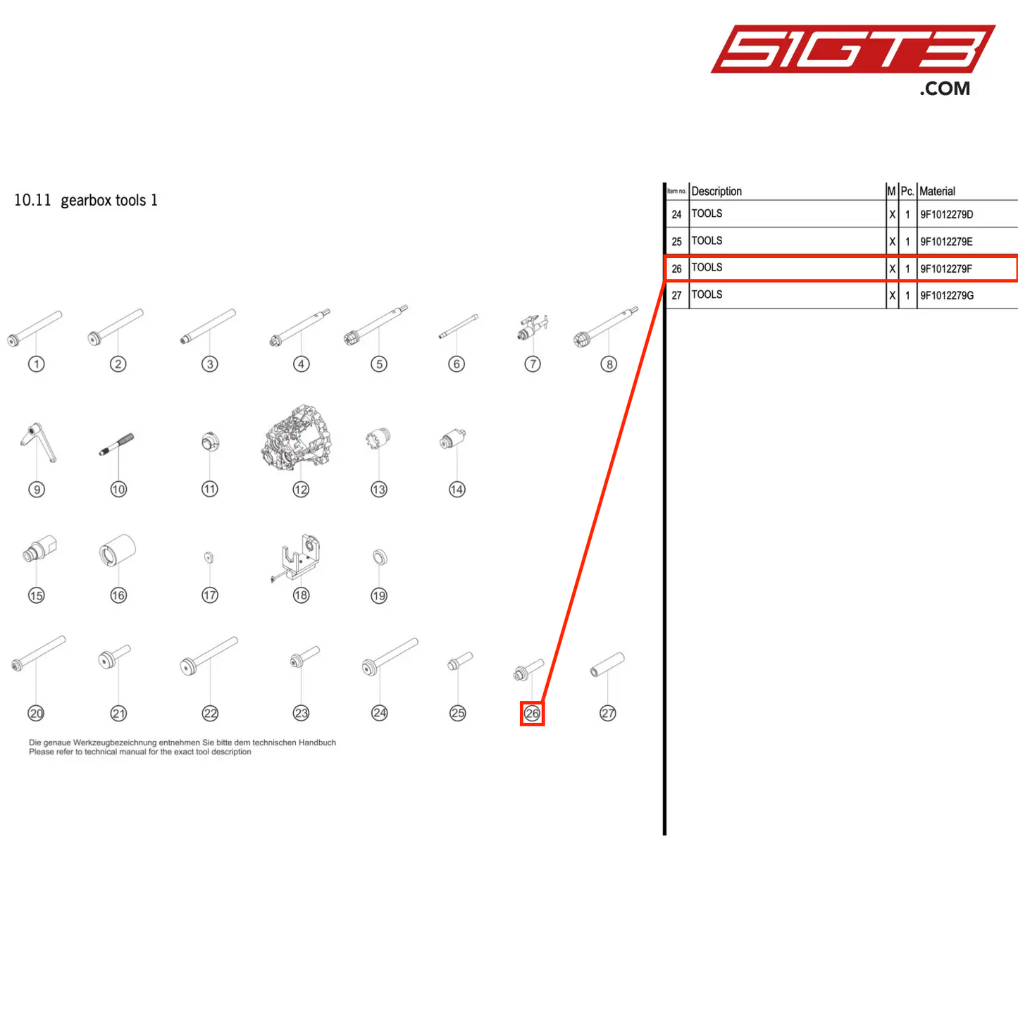 TOOLS - 9F1012279F [PORSCHE 992.1 GT3 R]