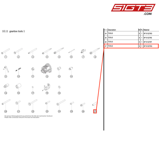 TOOLS - 9F1012279G [PORSCHE 911 GT3 R Type 992 (GEN 1)]