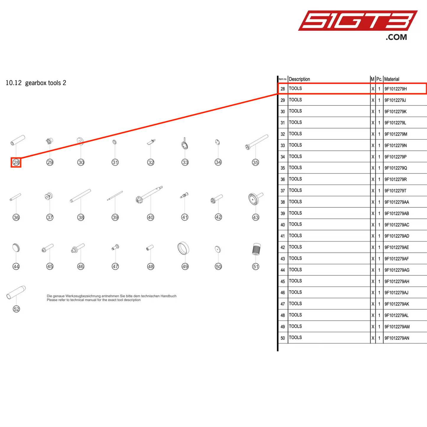 TOOLS - 9F1012279H [PORSCHE 992.1 GT3 R]