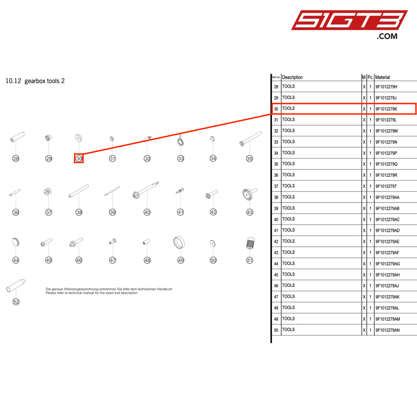 TOOLS - 9F1012279K [PORSCHE 992.1 GT3 R]