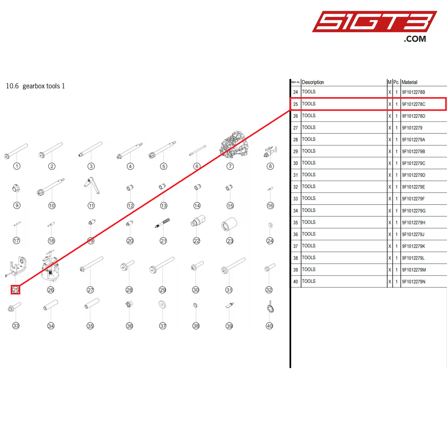 TOOLS - 9F1012278C [PORSCHE 911 GT3 Cup Type 992]