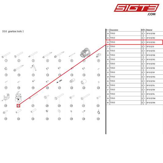 TOOLS - 9F1012278D [PORSCHE 911 GT3 Cup Type 992]