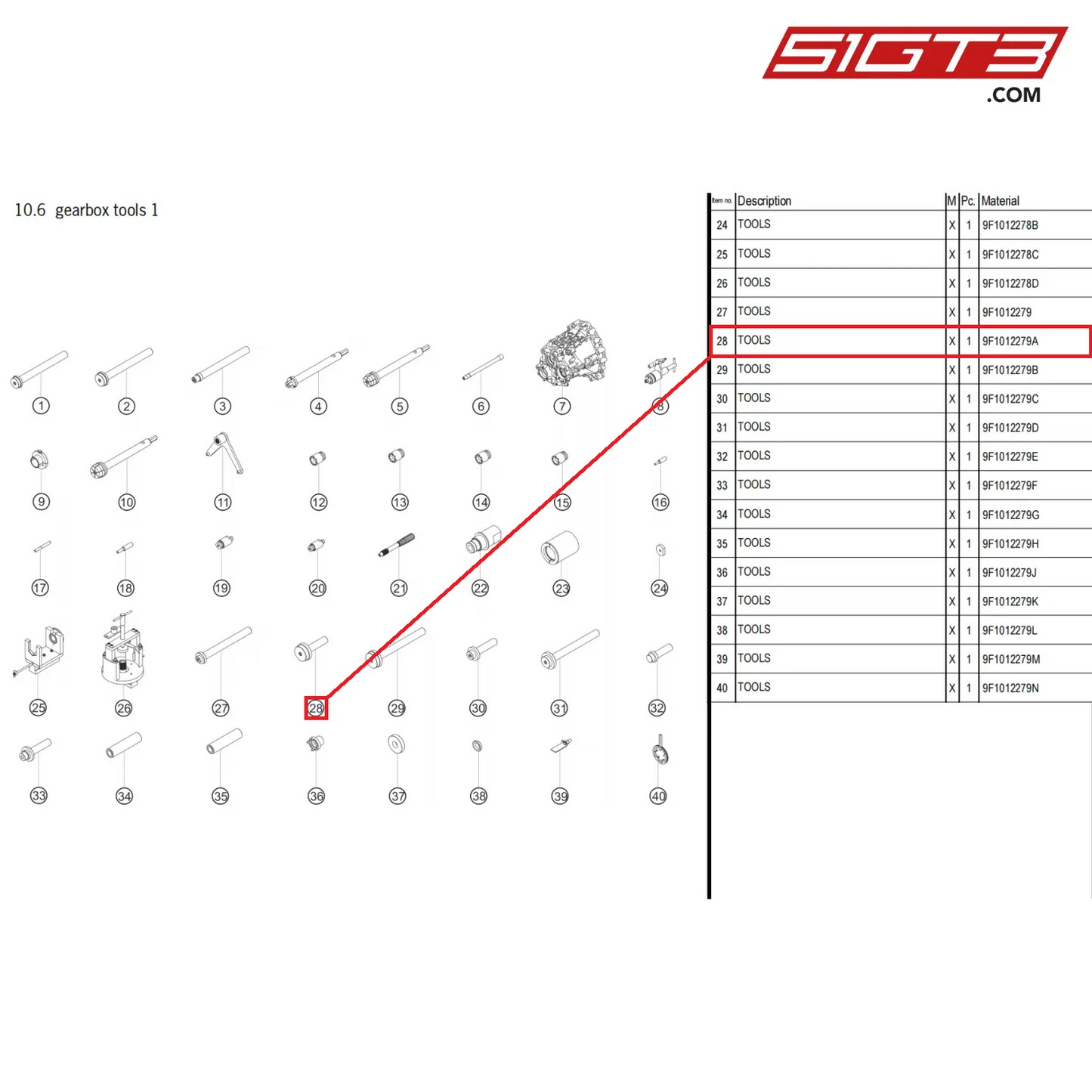 TOOLS - 9F1012279A [PORSCHE 911 GT3 Cup Type 992]