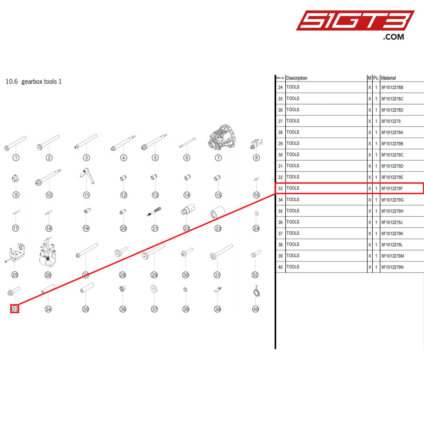 TOOLS - 9F1012279F [PORSCHE 911 GT3 Cup Type 992]