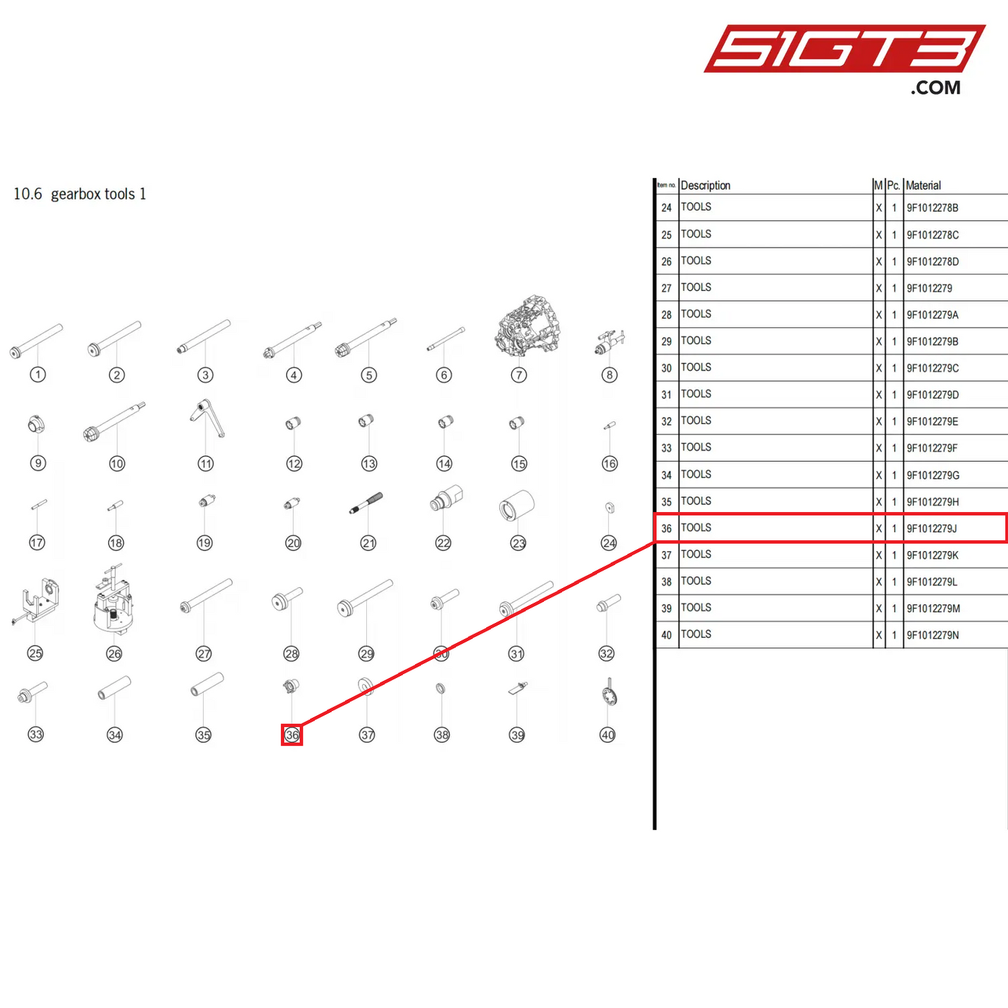 TOOLS - 9F1012279J [PORSCHE 992.1 GT3 Cup]