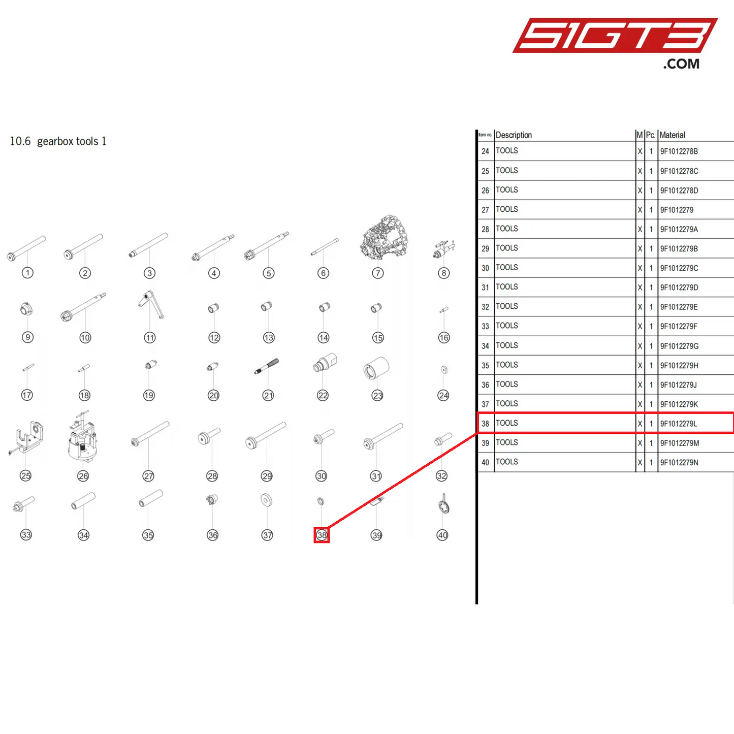 TOOLS - 9F1012279L [PORSCHE 911 GT3 Cup Type 992]