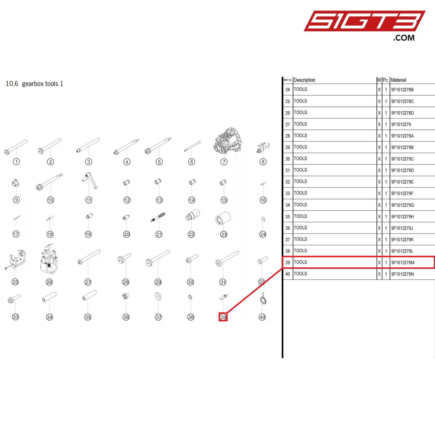 TOOLS - 9F1012279M [PORSCHE 911 GT3 Cup Type 992]