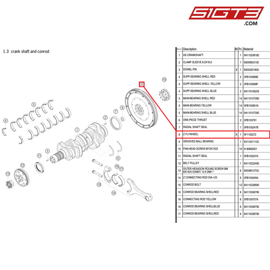 Z FLYWHEEL - 9F1105272 [PORSCHE 991.1 GT3 Cup (2017)]