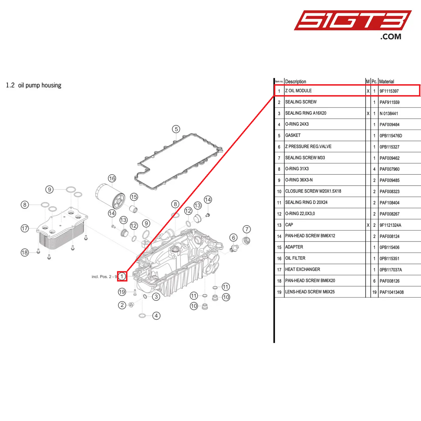 Z OIL MODULE - 9F1115397 [PORSCHE 992.1 GT3 R]