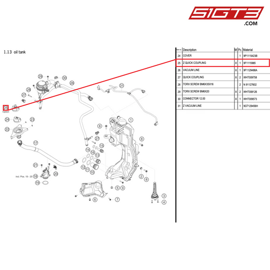 Z QUICK COUPLING - 9F1115965 [PORSCHE 992.1 GT3 Cup]