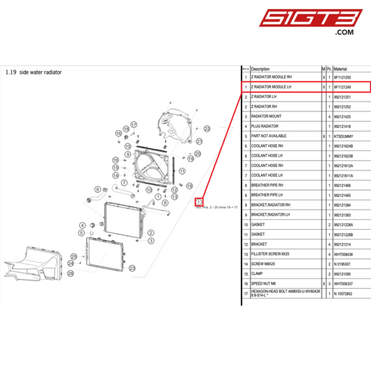 Z RADIATOR MODULE LH - 9F1121249 [PORSCHE 992.1 GT3 Cup]