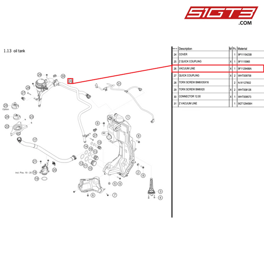 VACUUM LINE - 9F1129488A [PORSCHE 992.1 GT3 Cup]