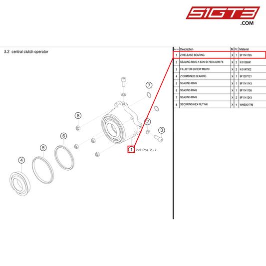 Z RELEASE BEARING - 9F1141165 [PORSCHE 992.1 GT3 Cup]