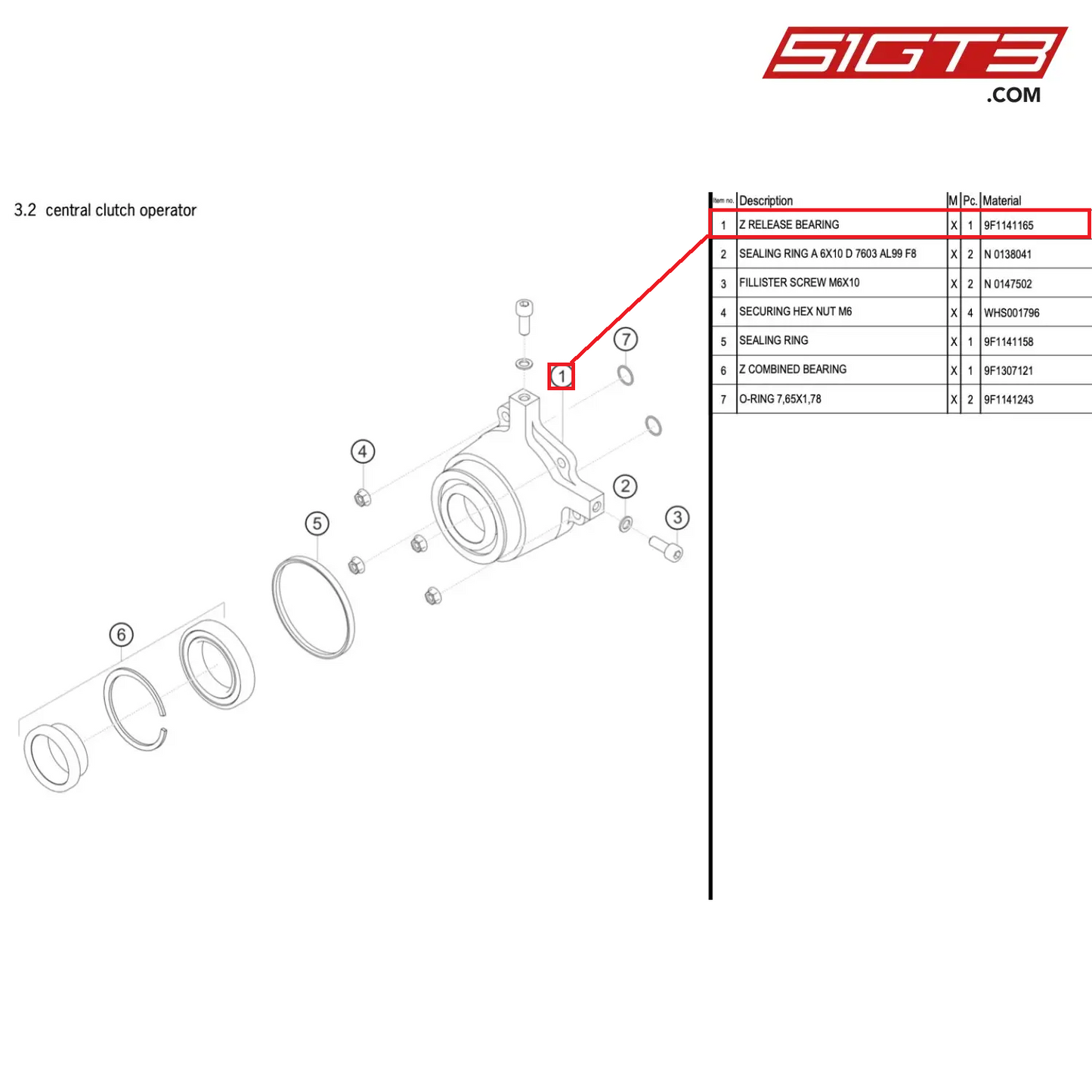 Z RELEASE BEARING - 9F1141165 [PORSCHE 991.1 GT3 Cup]