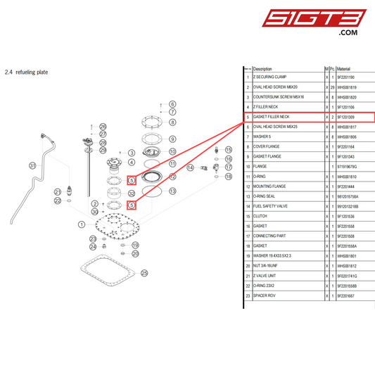 GASKET FILLER NECK - 9F1201309 [PORSCHE 718 Cayman GT4 Clubsport]