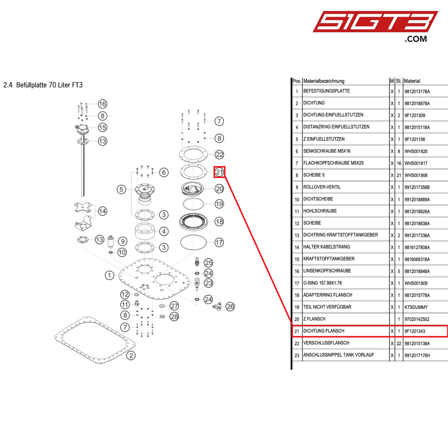 GASKET FLANGE - 9F1201343 [PORSCHE Cayman 981 GT4 Clubsport]