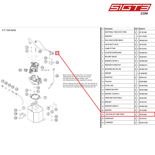 L SUCTION JET PUMP FRONT - 9F0201864 [PORSCHE 992.1 GT3 Cup]