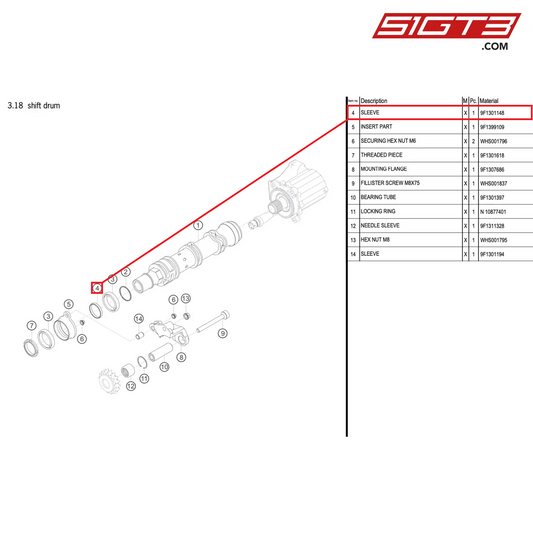 SLEEVE - 9F1301148 [PORSCHE 992.1 GT3 R]