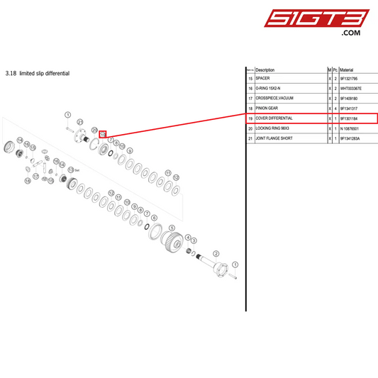 COVER DIFFERENTIAL - 9F1301184 [PORSCHE 992.1 GT3 Cup]