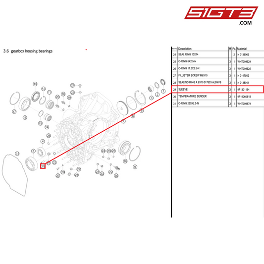 スリーブ - 9F1301194 [ポルシェ 992.1 GT3 カップ]