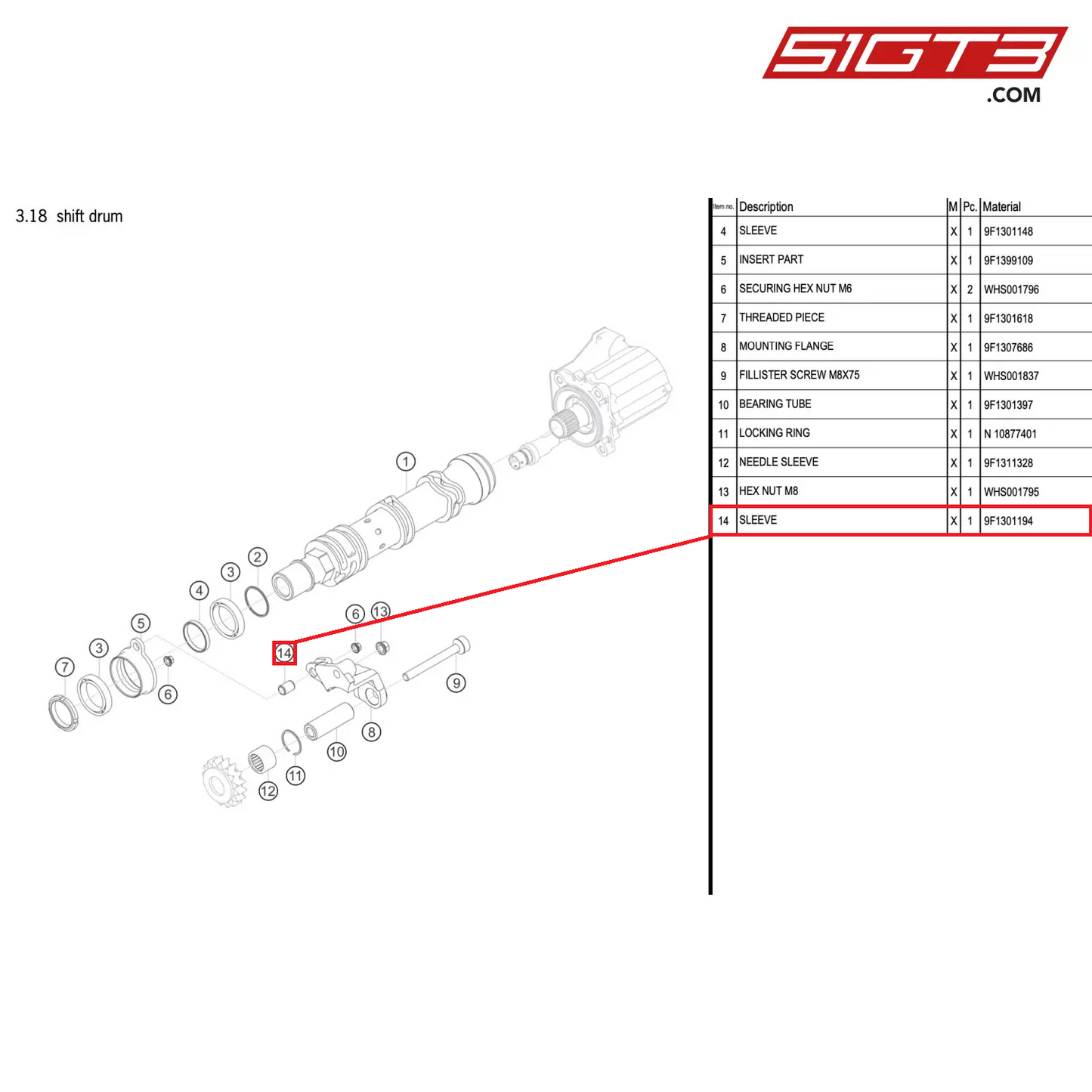 SLEEVE - 9F1301194 [PORSCHE 992.1 GT3 R]