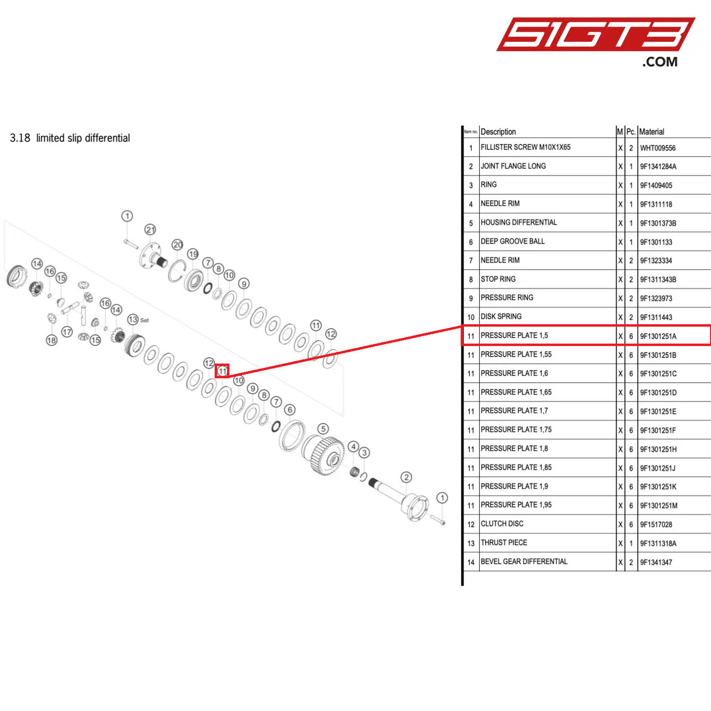 PRESSURE PLATE 1,5 - 9F1301251A [PORSCHE 911 GT3 Cup Type 992]