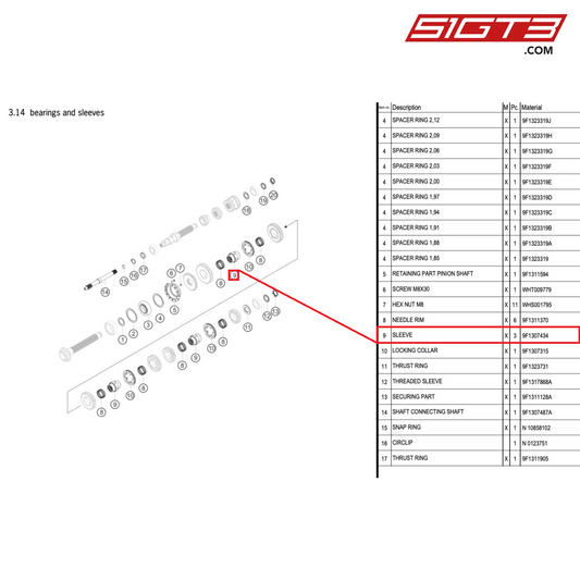 SLEEVE - 9F1307434 [PORSCHE 992.1 GT3 Cup]