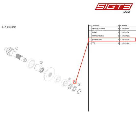 SECURING PART - 9F1311128B [PORSCHE 992.1 GT3 R]