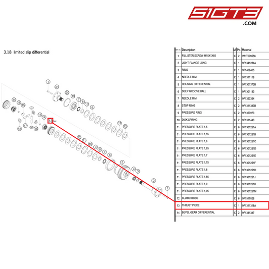 THRUST PIECE - 9F1311318A [PORSCHE 992.1 GT3 Cup]