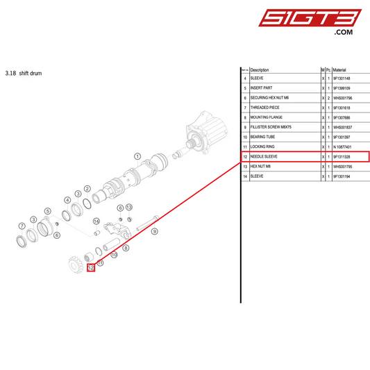 NEEDLE SLEEVE - 9F1311328 [PORSCHE 992.1 GT3 R]