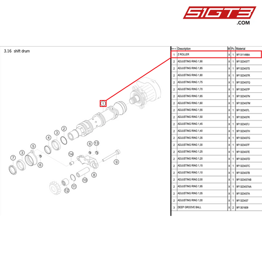 Z ROLLER - 9F1311498A [PORSCHE 911 GT3 Cup Type 992]