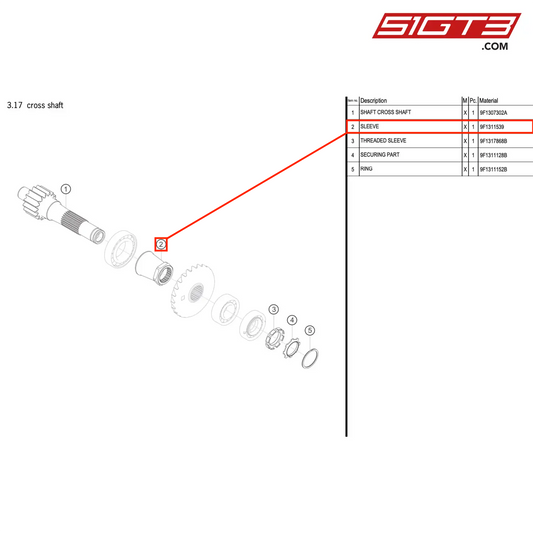 SLEEVE - 9F1311539 [PORSCHE 992.1 GT3 R]