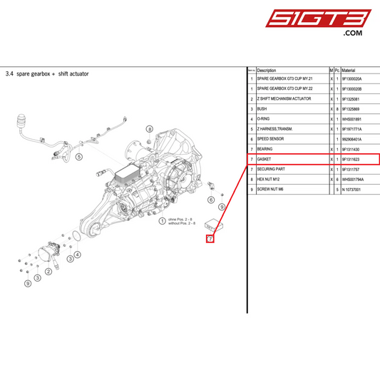 GASKET - 9F1311623 [PORSCHE 992.1 GT3 Cup]