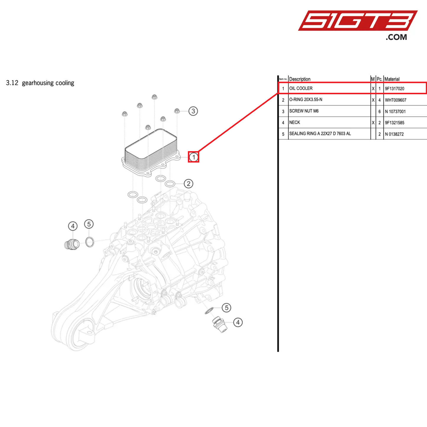 OIL COOLER - 9F1317020 [PORSCHE 911 GT3 Cup Type 992]