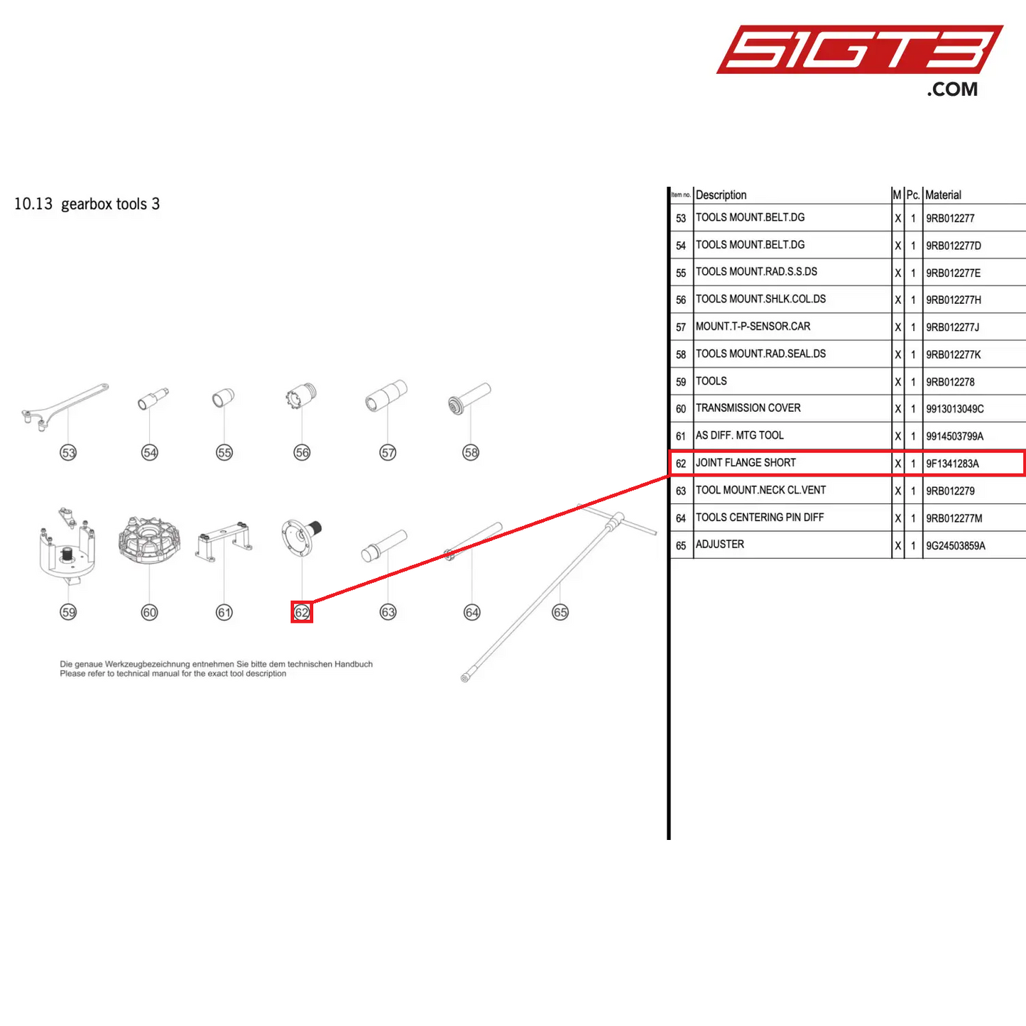 JOINT FLANGE SHORT - 9F1341283A [PORSCHE 992.1 GT3 R]